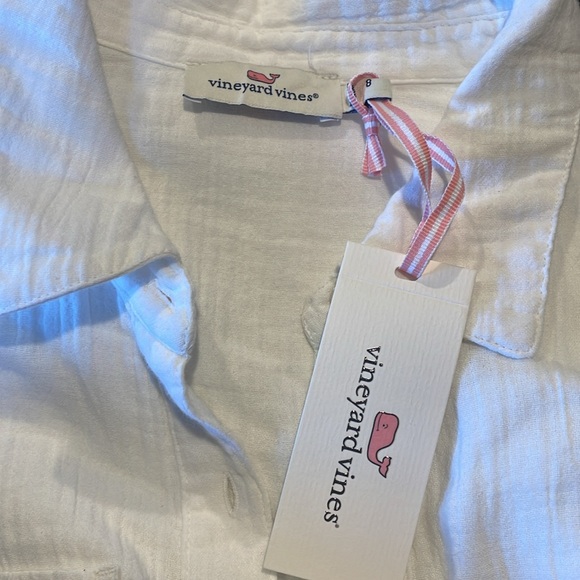 Vineyard Vines gauzy cotton drop waist shirt dress - Picture 9 of 13